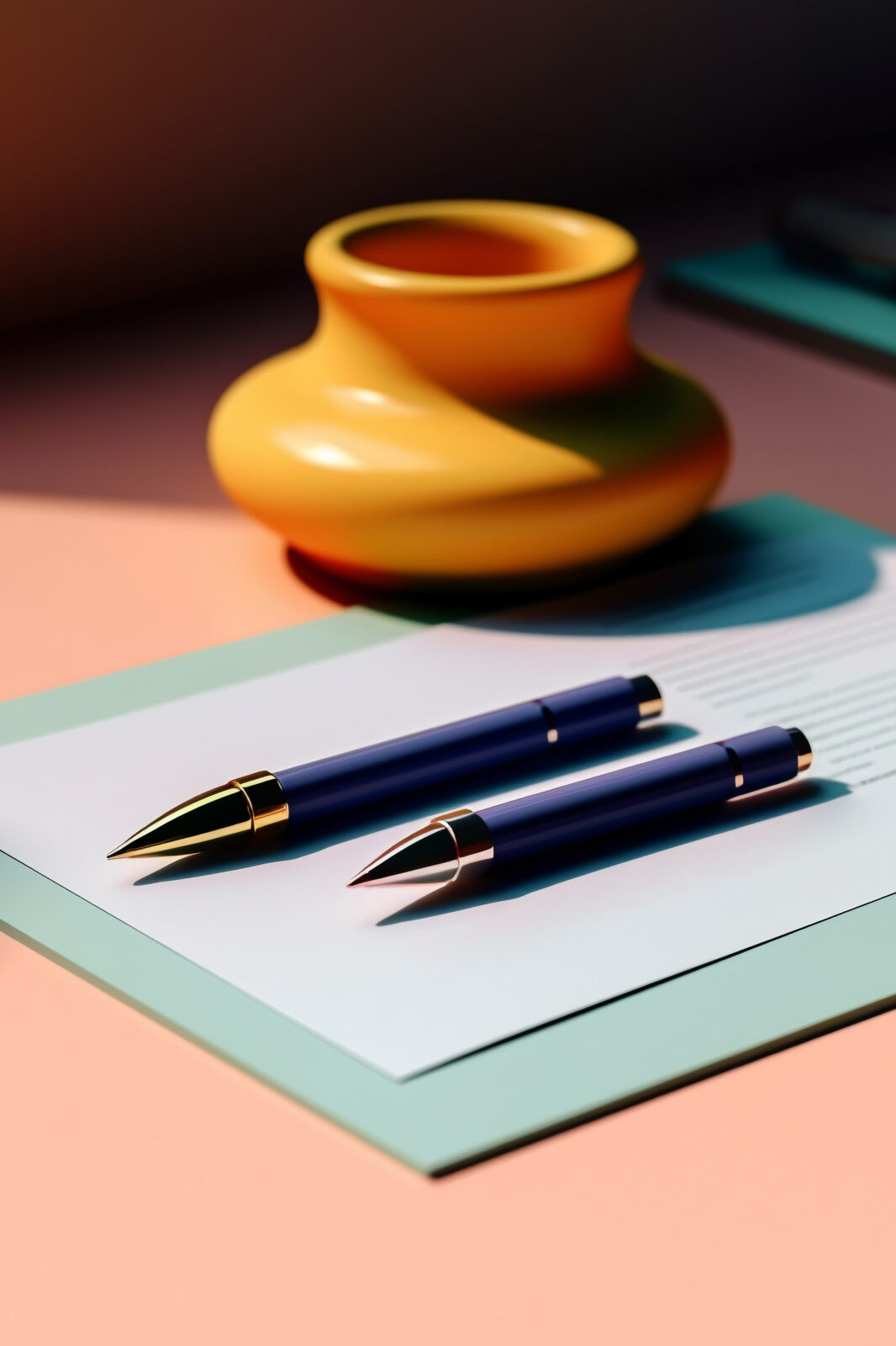 Close de caneta sobre caderno